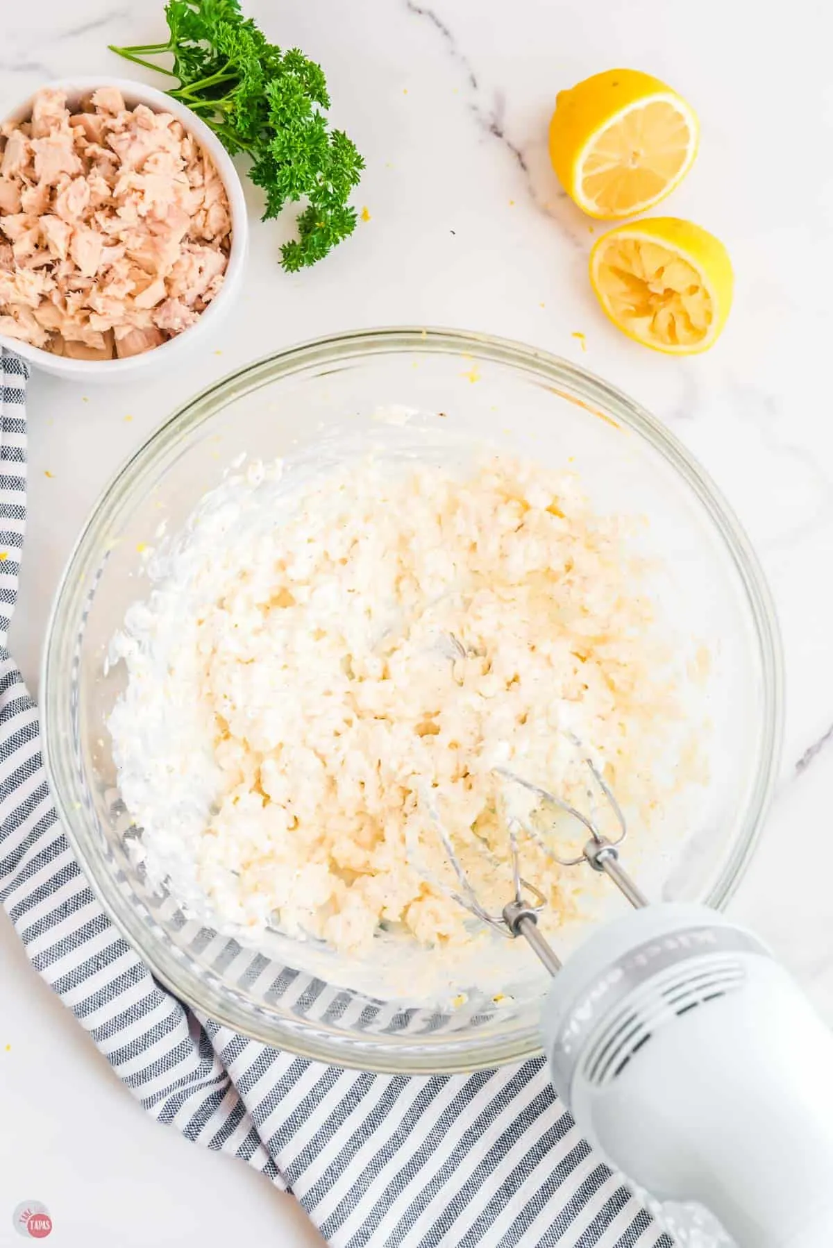 canned tuna and onion powder in an easy dip recipe