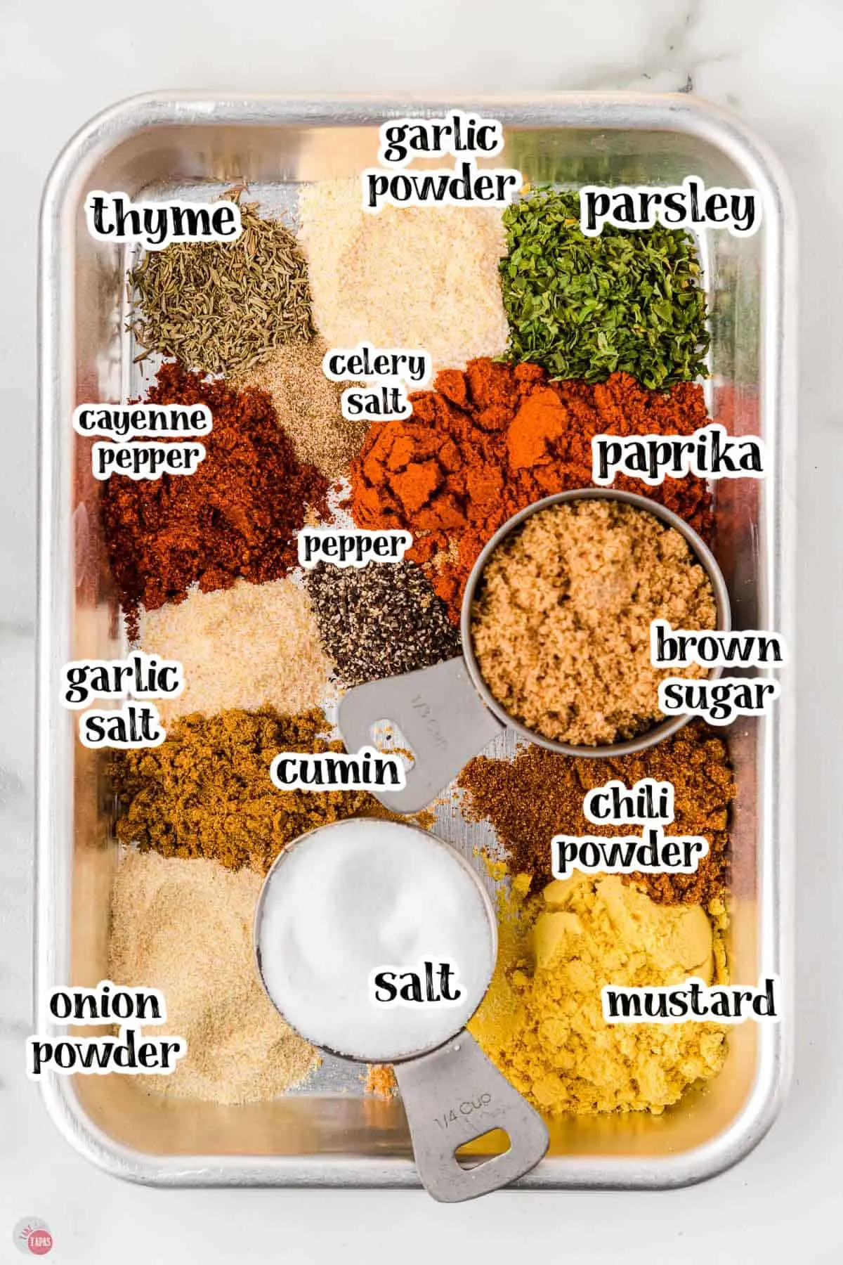 ingredients for all purpose barbecue seasoning blend