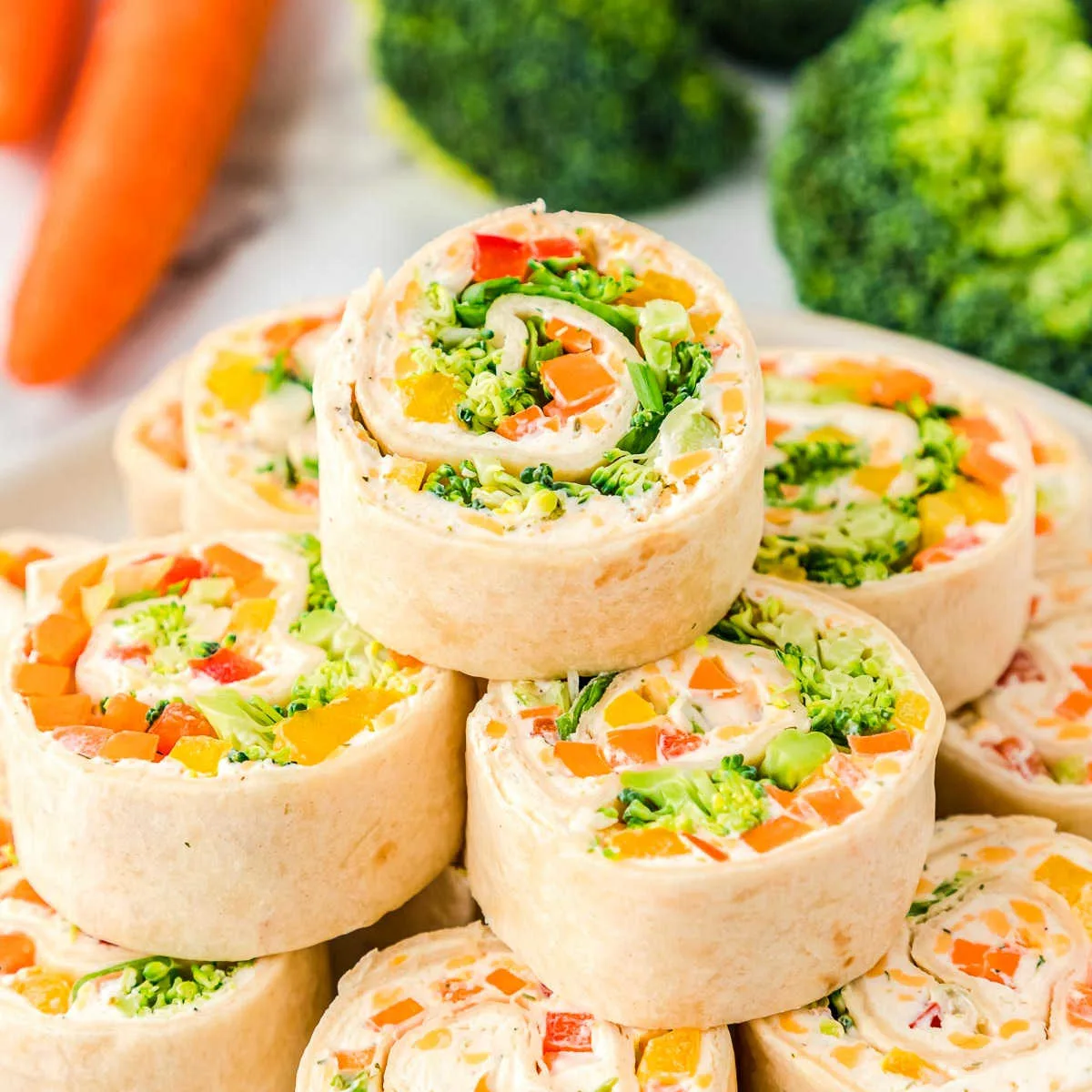 stack of veggie pinwheels