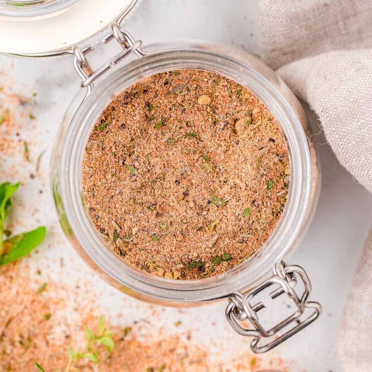 homemade chicken seasoning in a jar