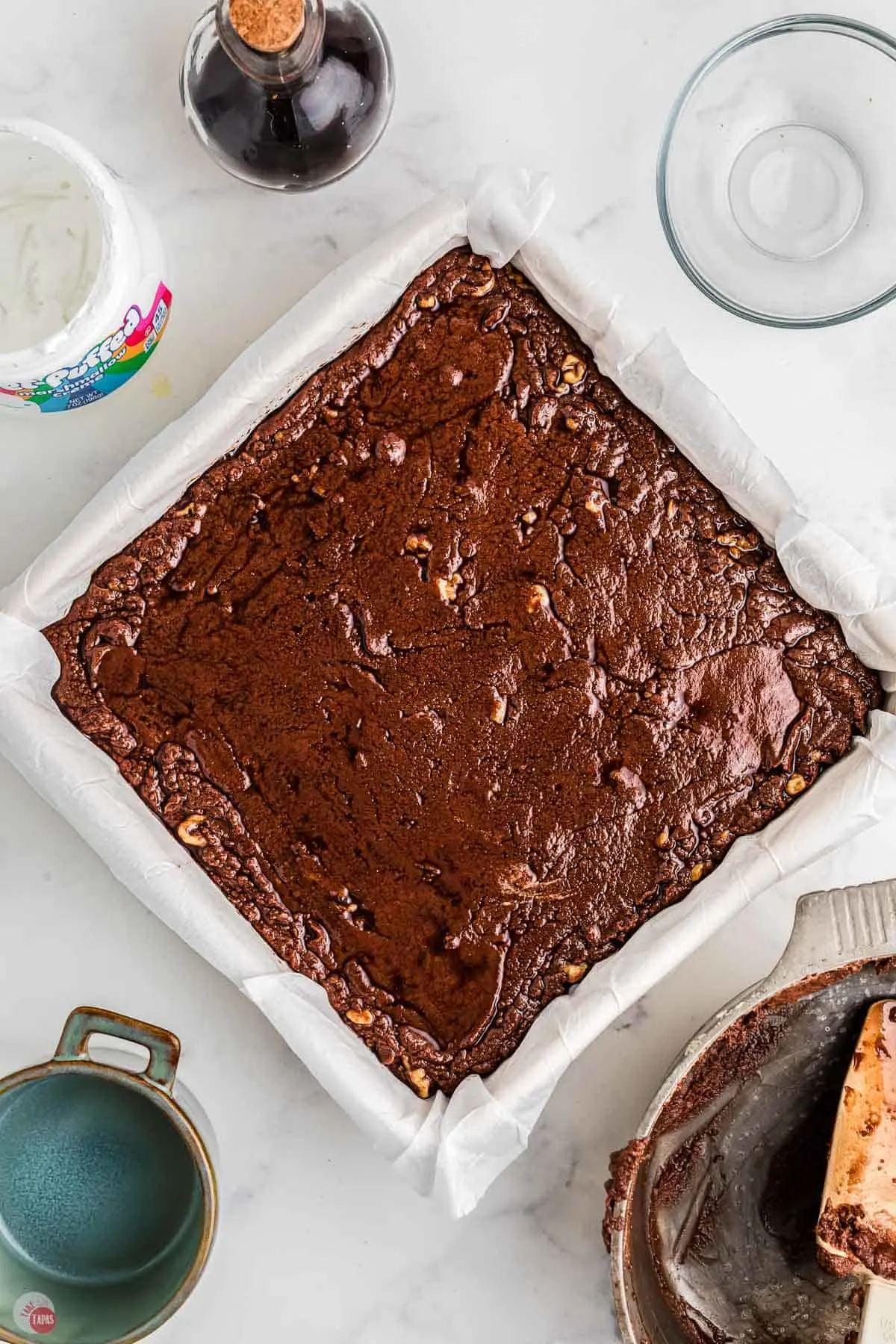 marshmallow creme fudge in a 9-inch pan