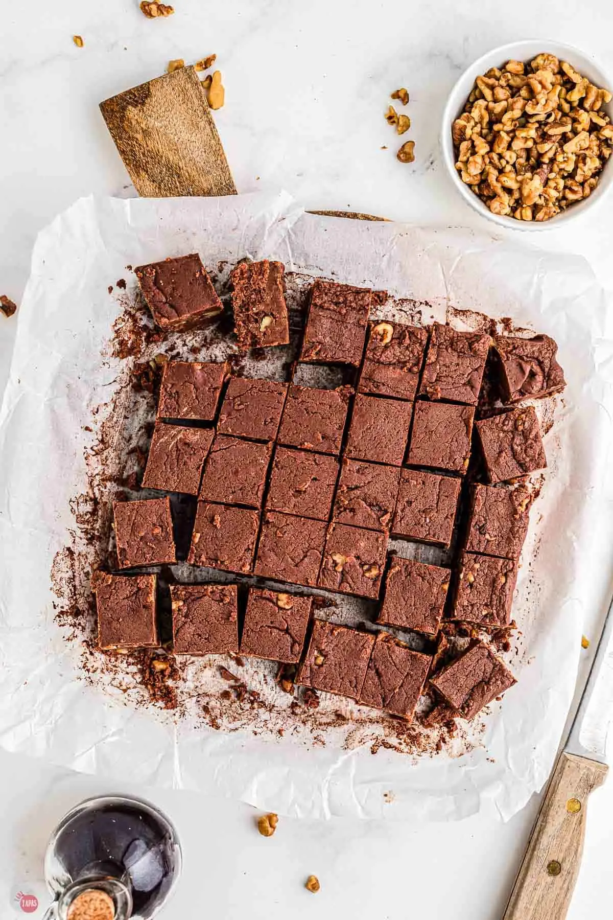 Christmas season fudge cut into small squares