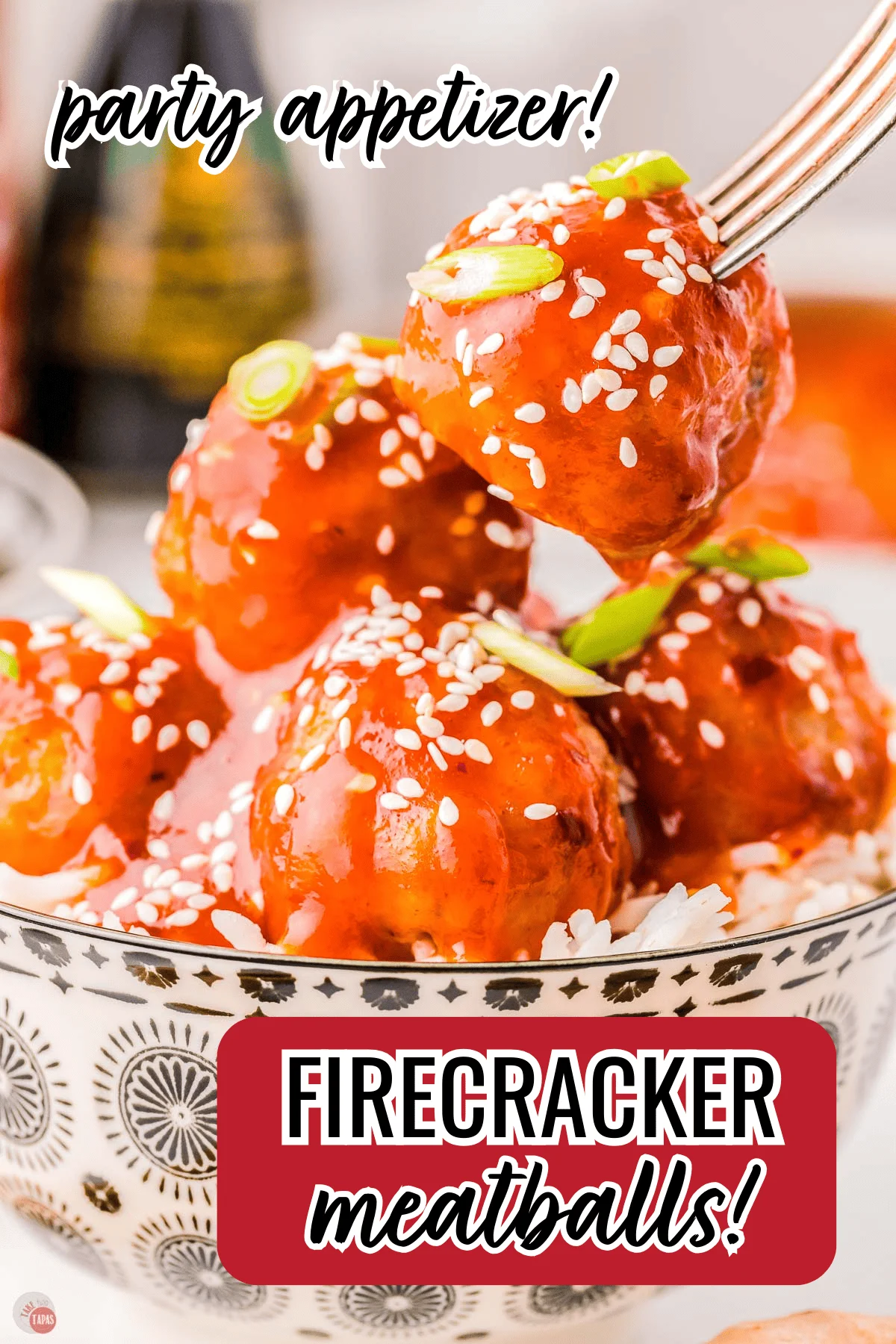 Firecracker Meatballs in a bowl