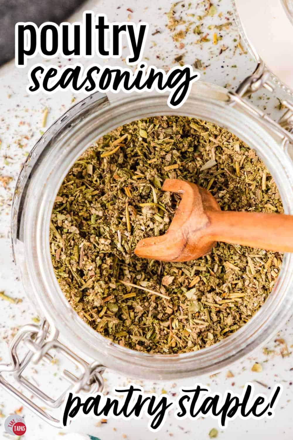 jar of homemade poultry seasoning