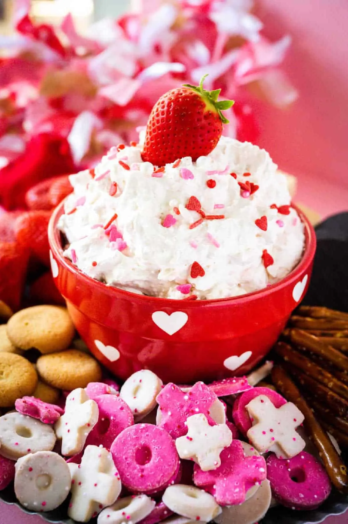 heart snack cake dip