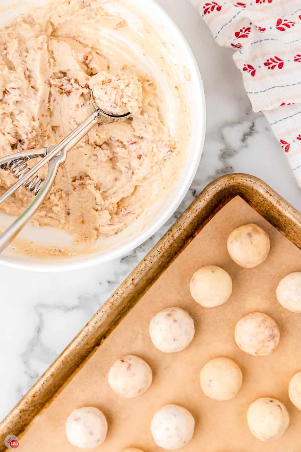 small cookie scoop to make classic rum balls