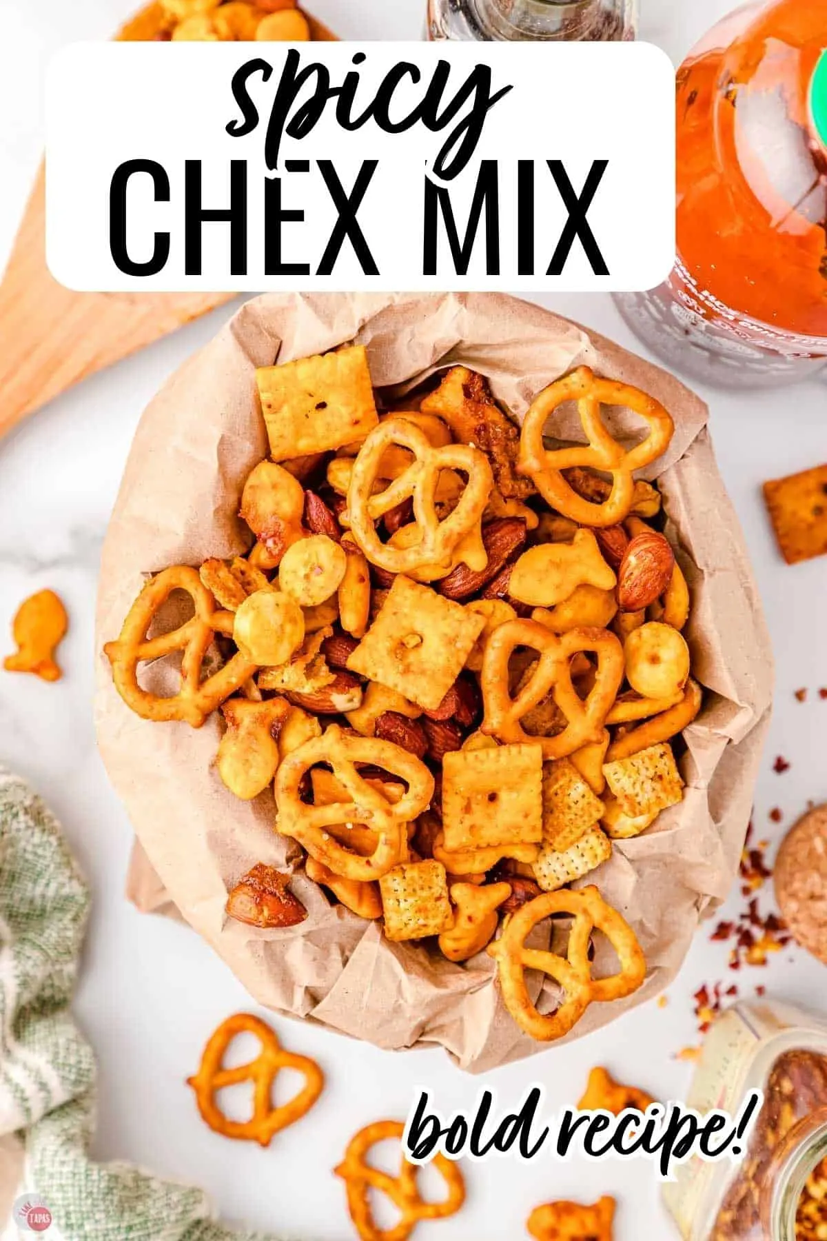 spicy chex mix in a bag
