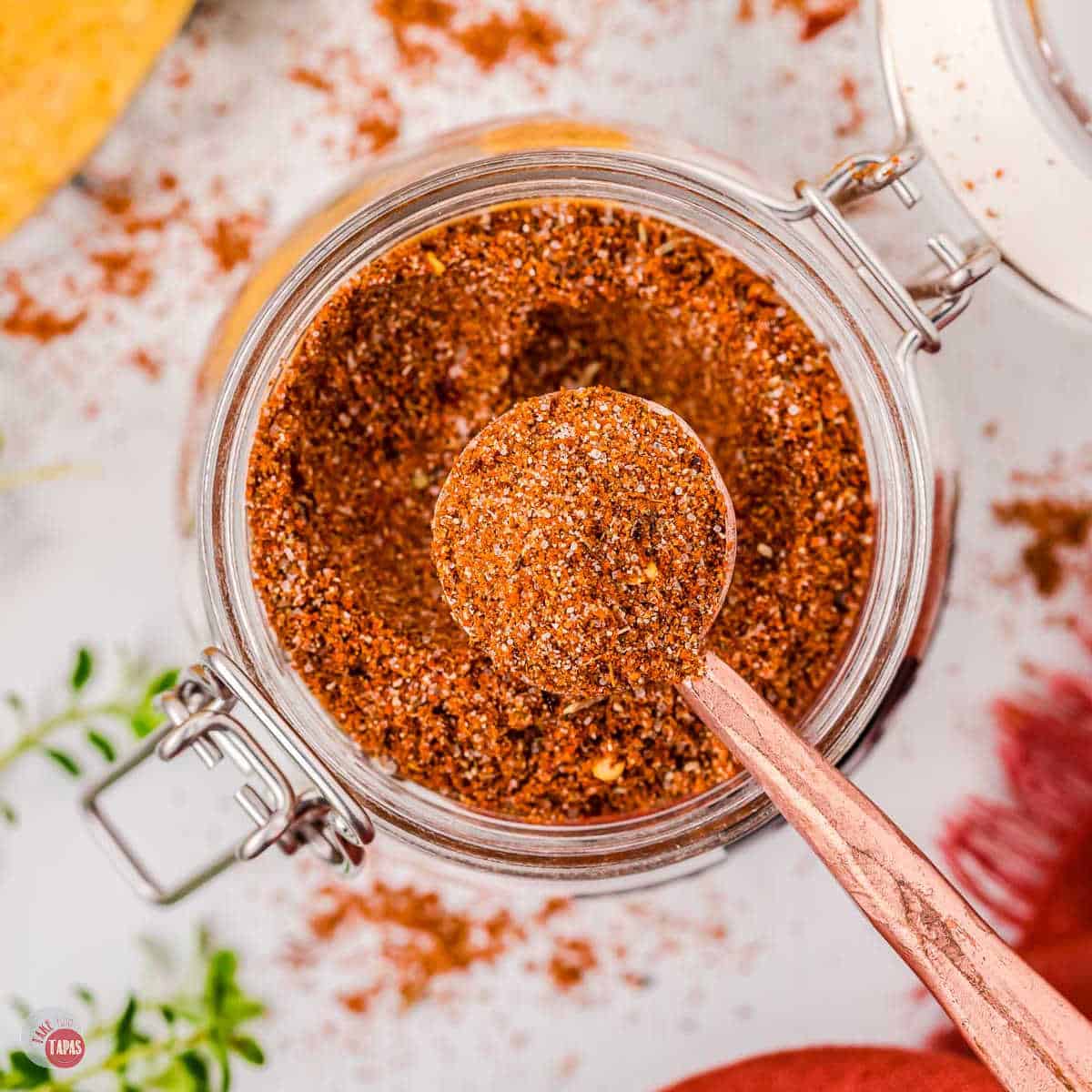 jar of homemade taco seasoning