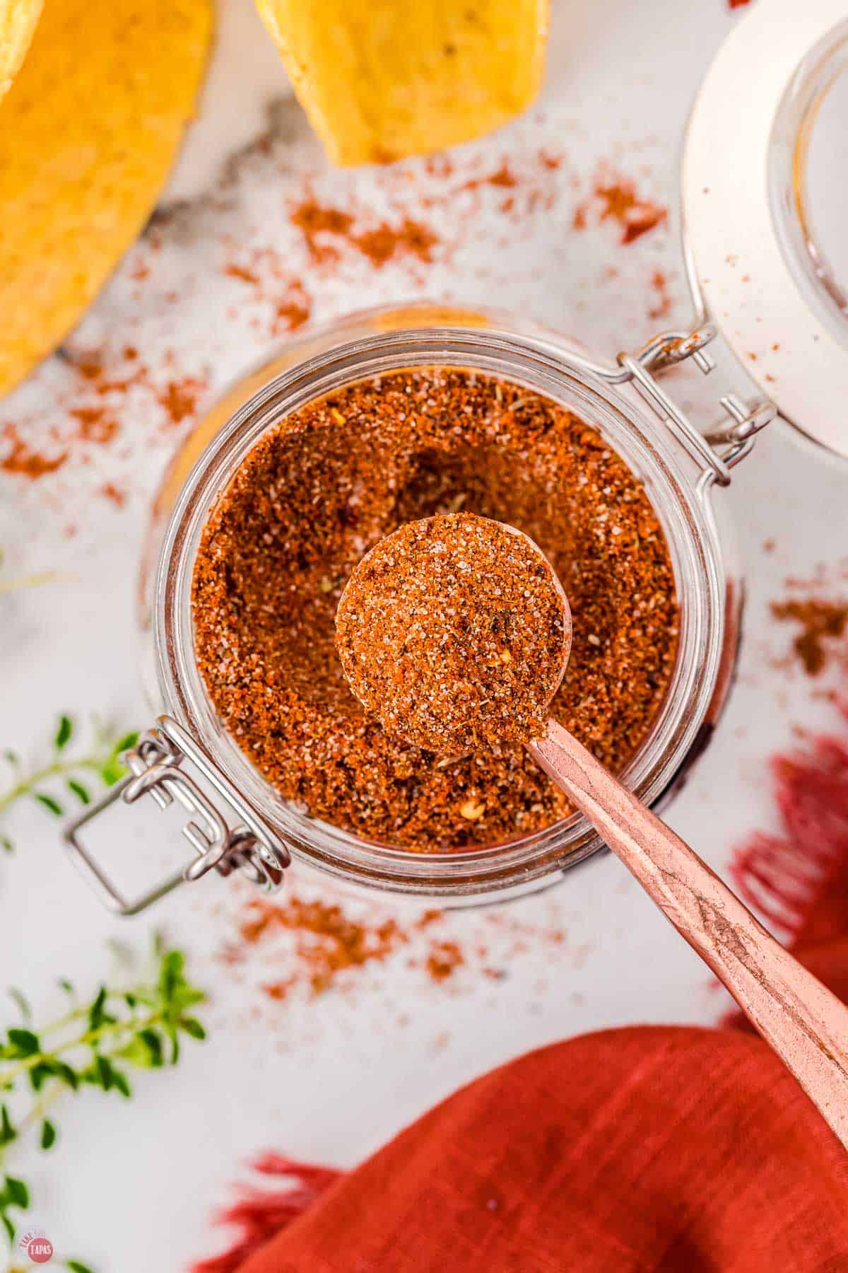 jar of homemade taco seasoning