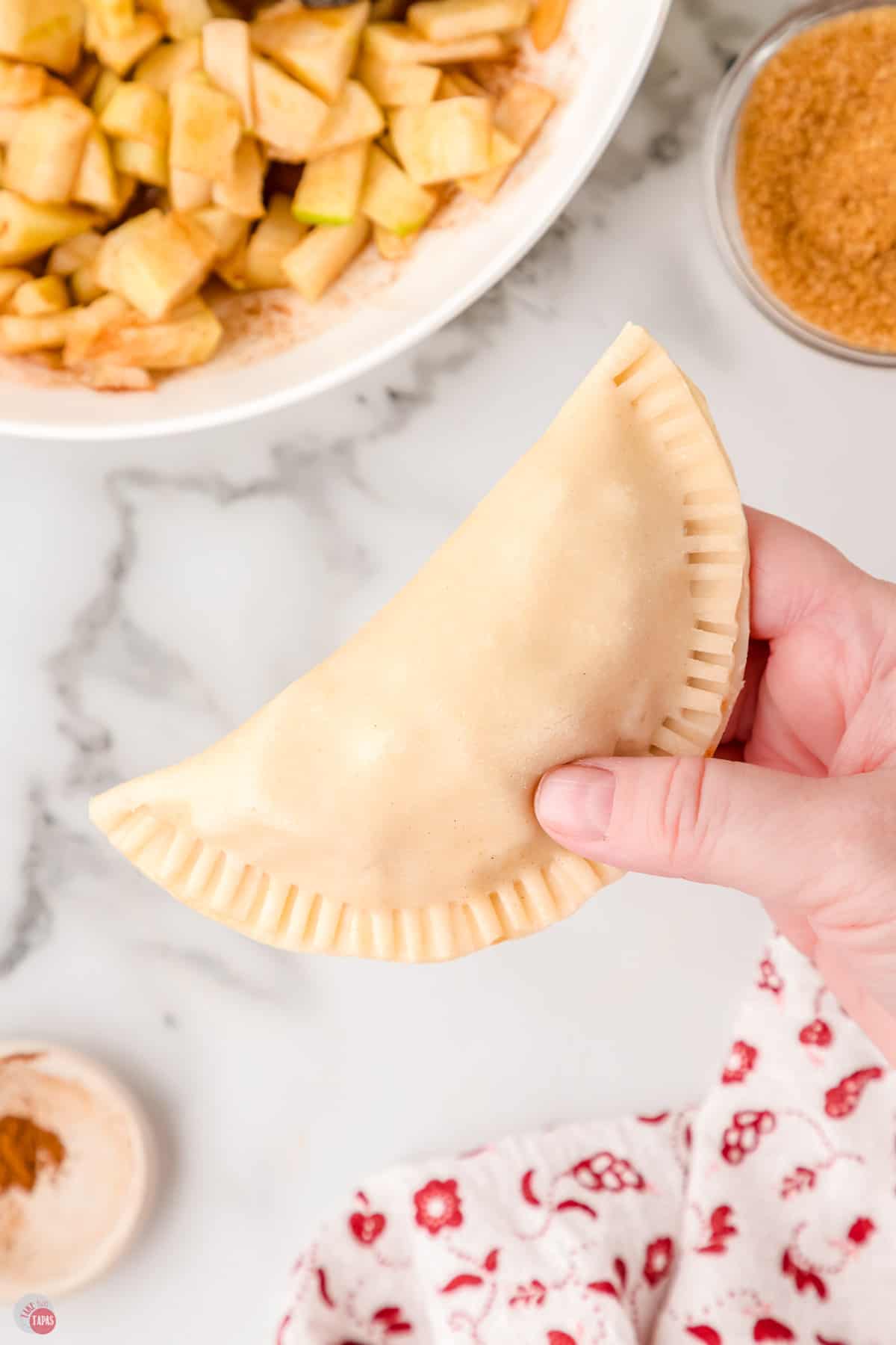 mini apple pies before baking