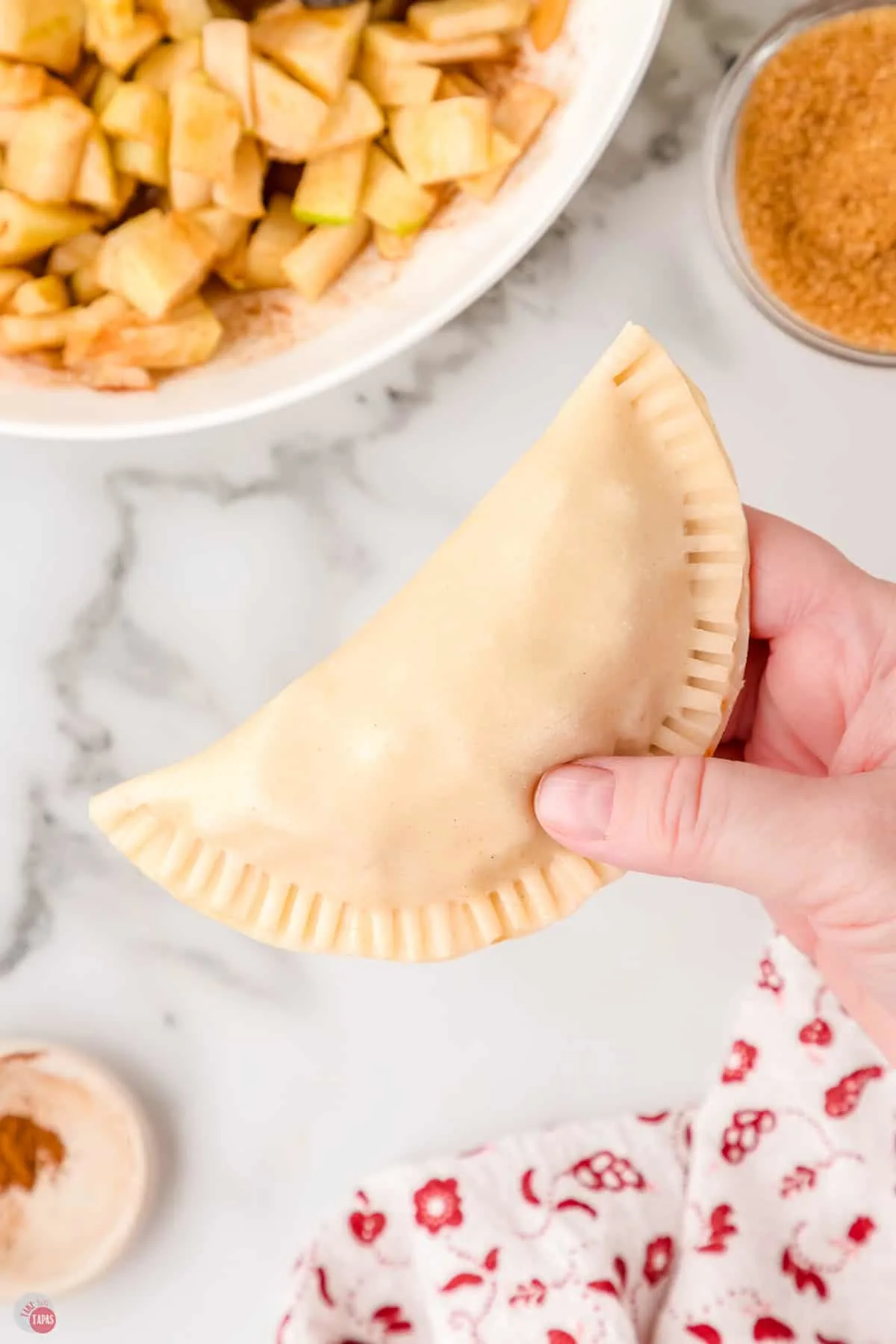 mini apple pies before baking