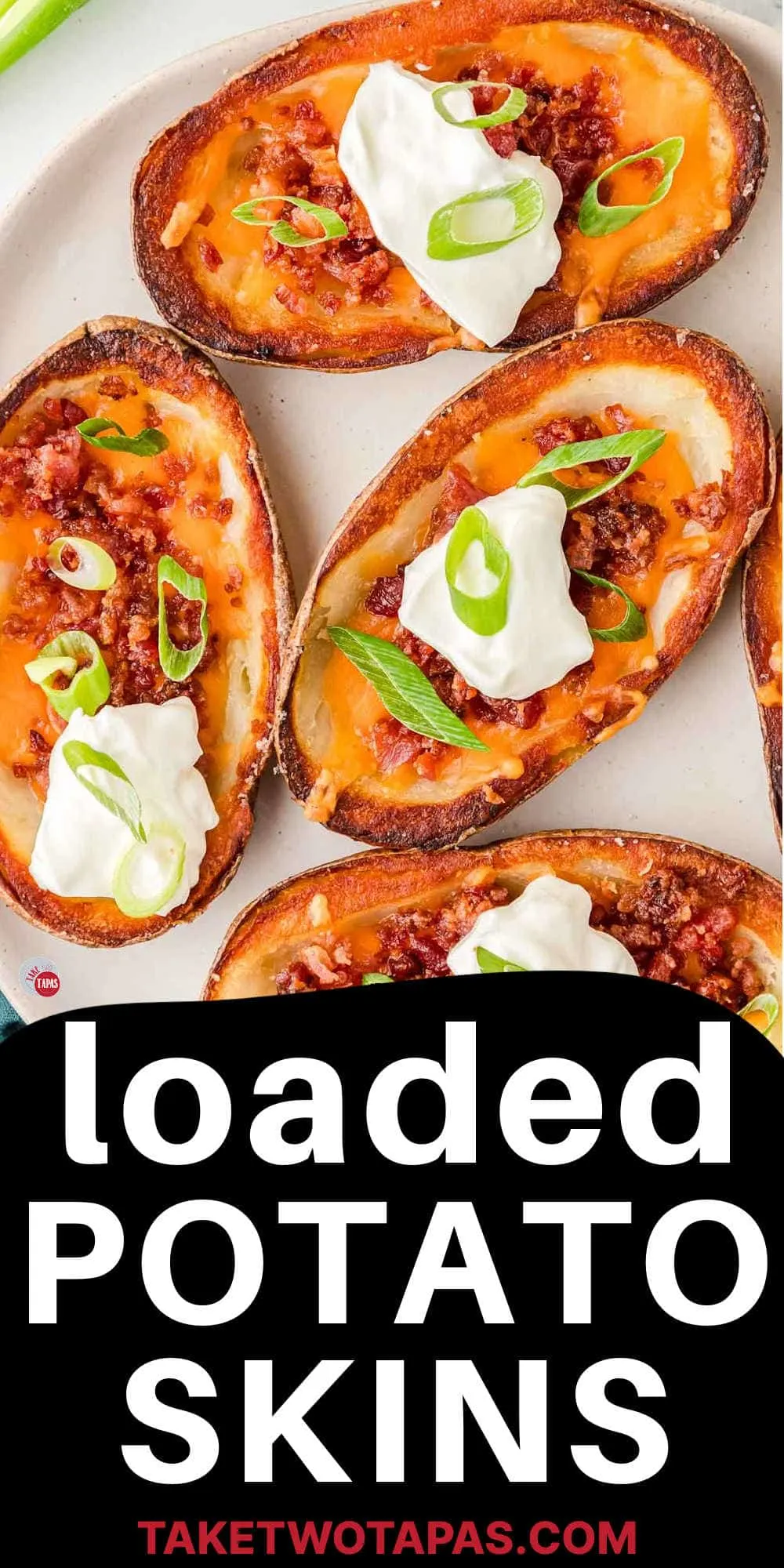 loaded potato skins are an easy appetizer that feed a crowd!