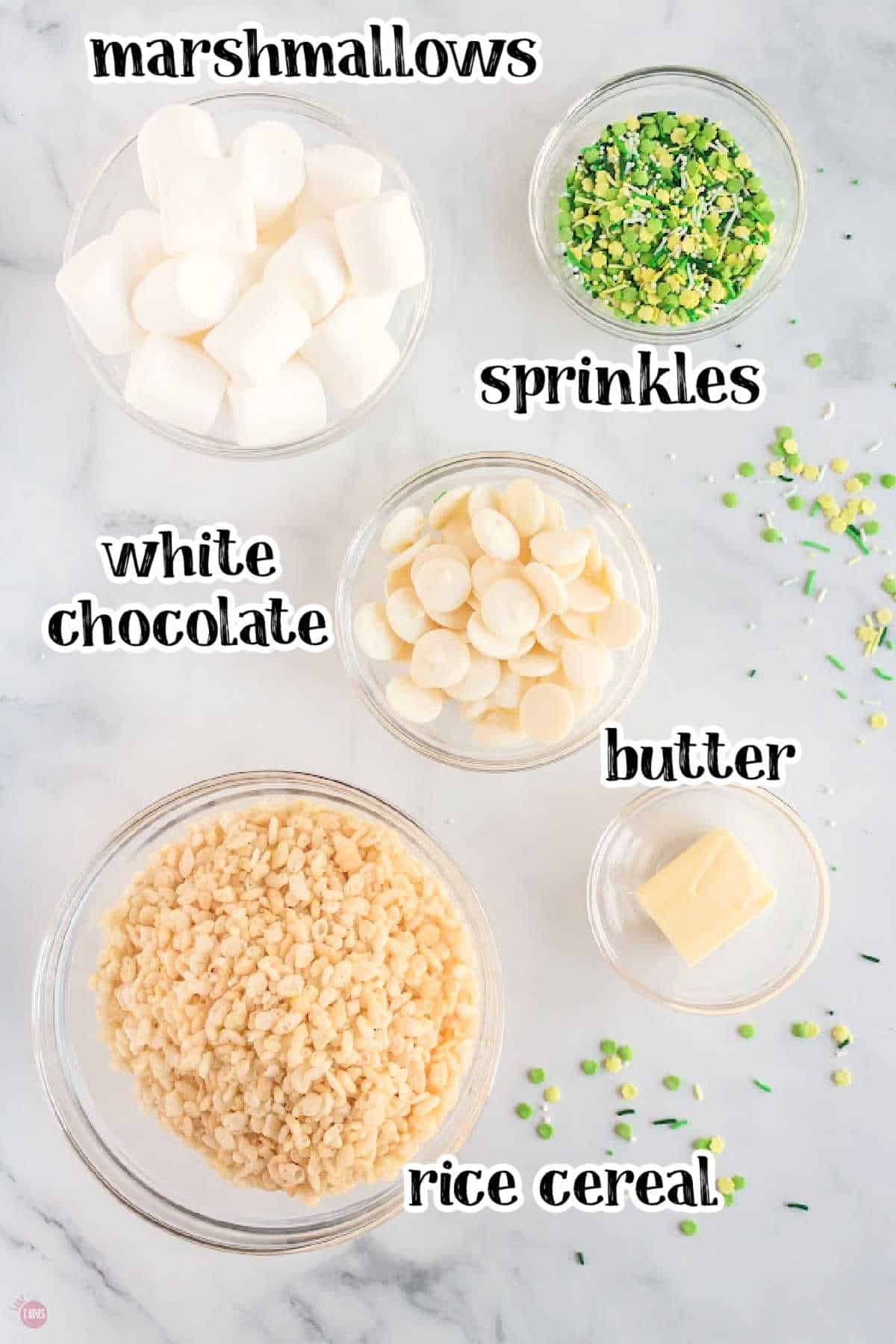 ingredients for shamrock treats