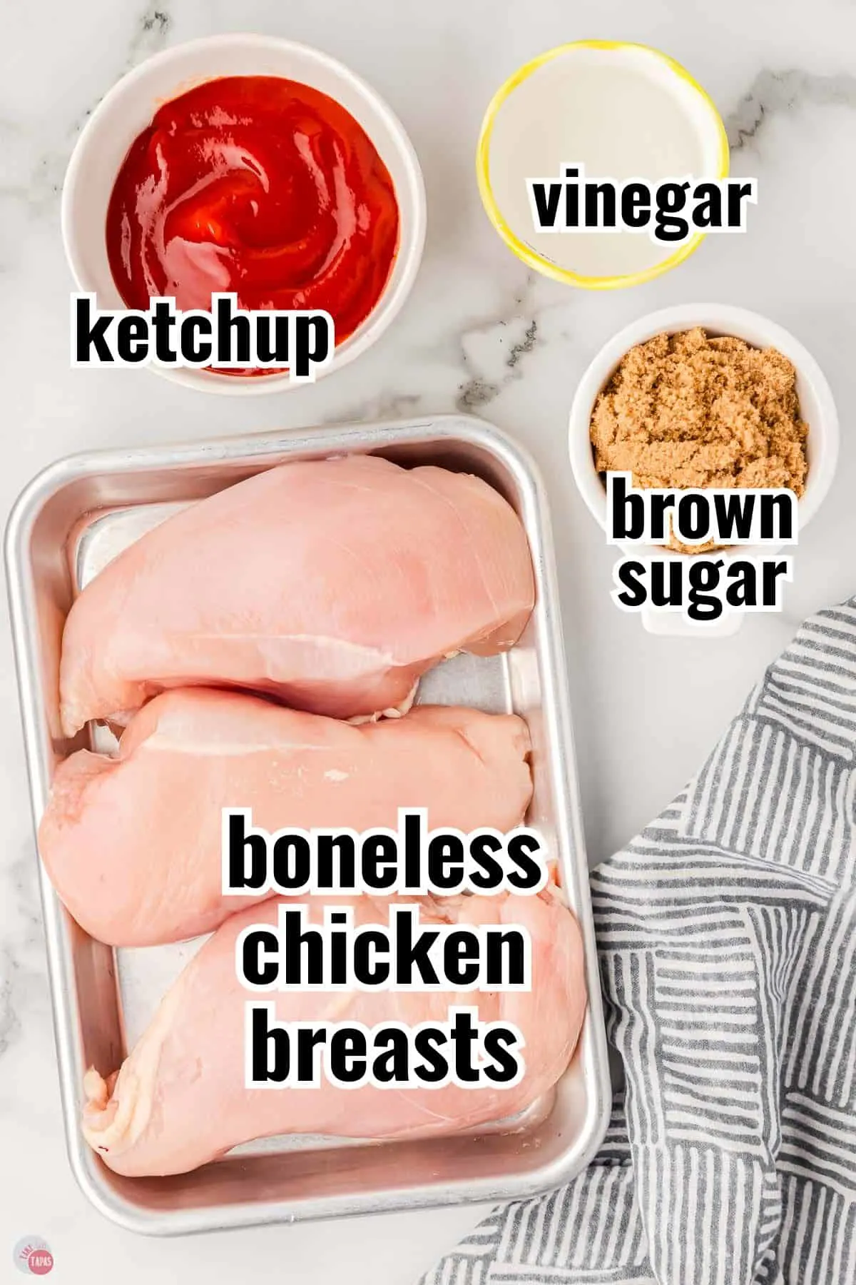bbq sauce ingredients and chicken for a simple recipe
