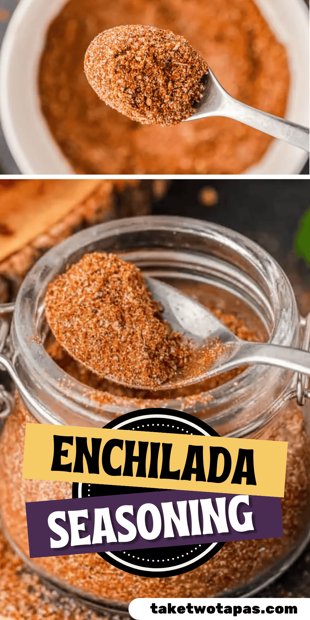 Pinterest pin image for enchilada seasoning recipe