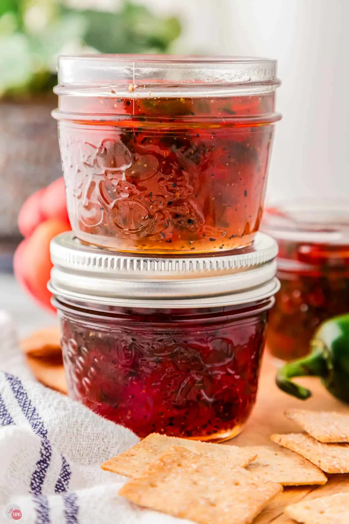 stack of jars of jelly make great gifts!