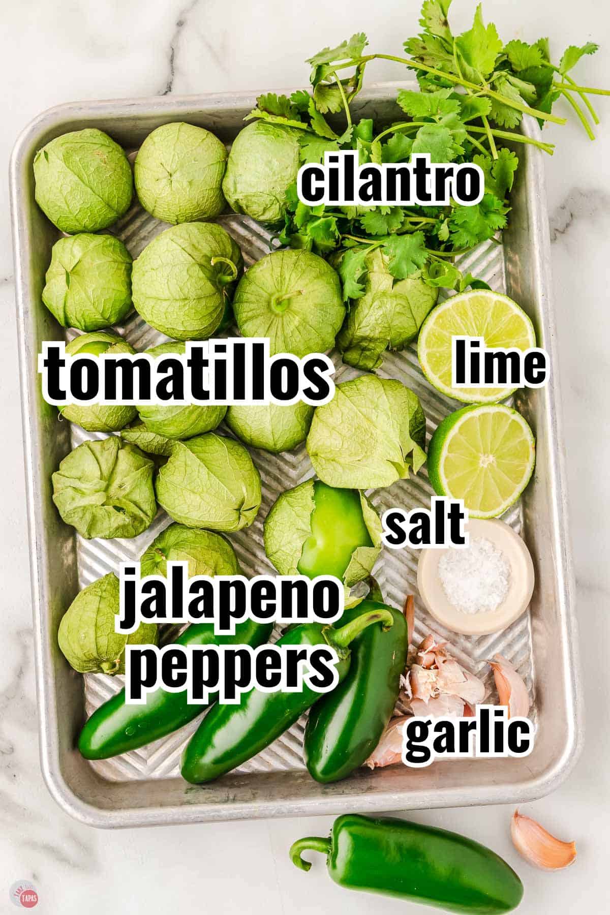 chile peppers, lemon juice, and green color tomatillos for salsa recipe