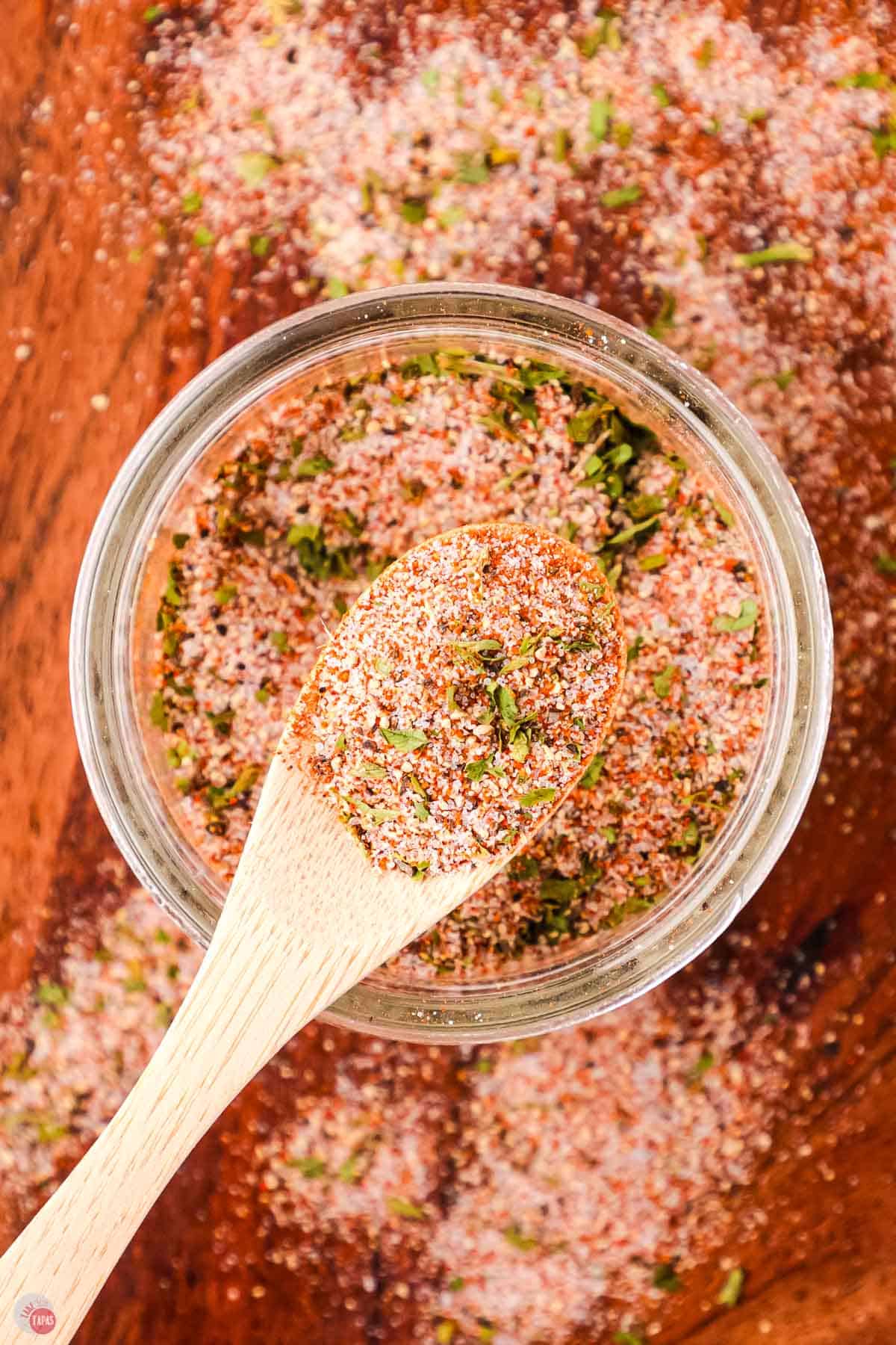 sprinkle this fry seasoning on frozen or fresh fries.