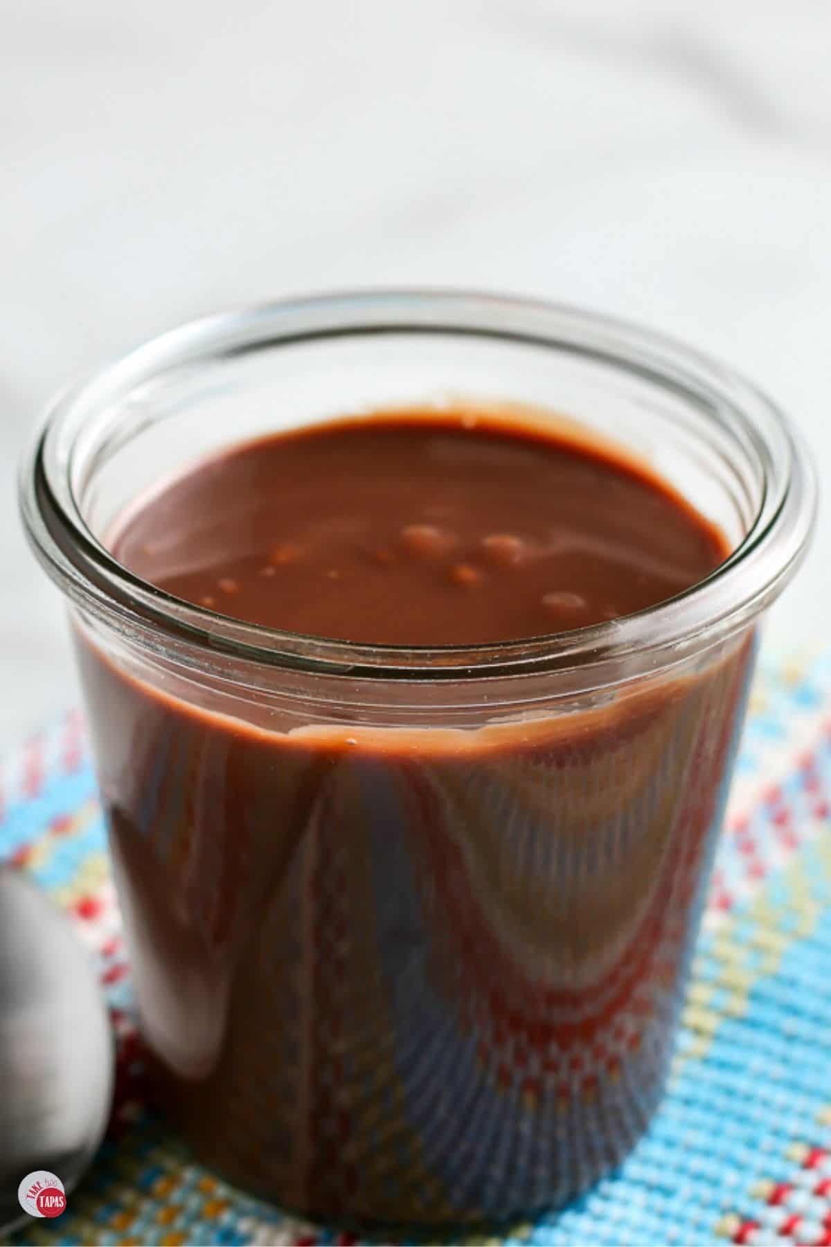 jar of condensed milk chocolate sauce