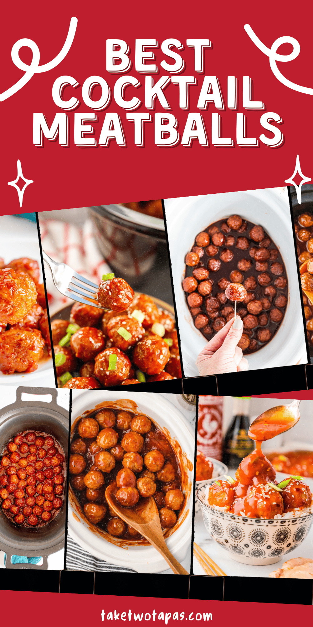 collage of cocktail meatball appetizers