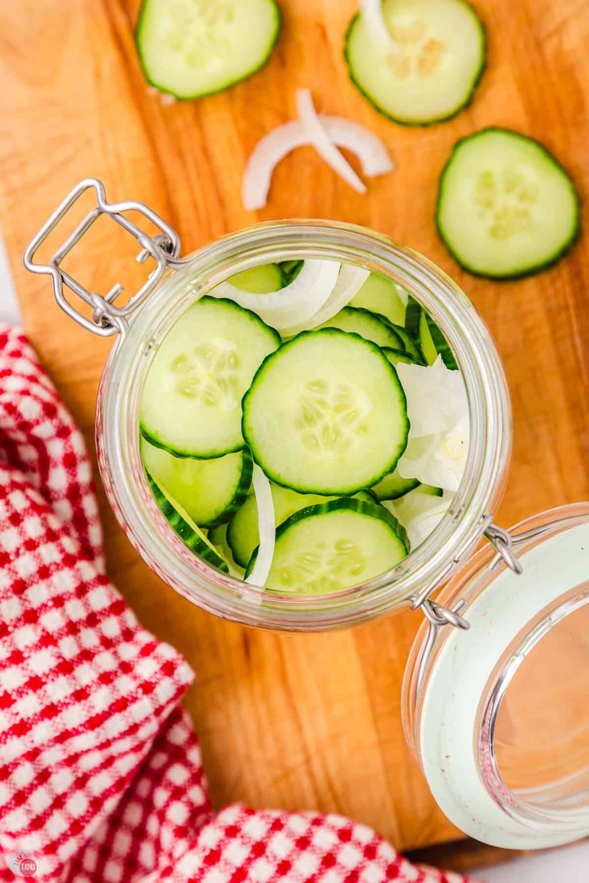 a jar of tangy pickles