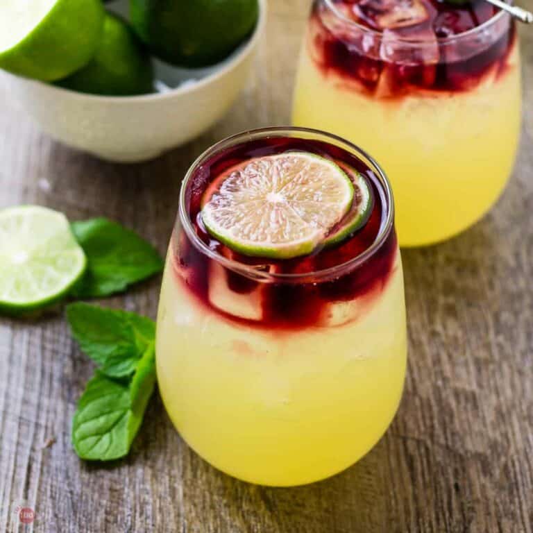 two glasses of wine limade