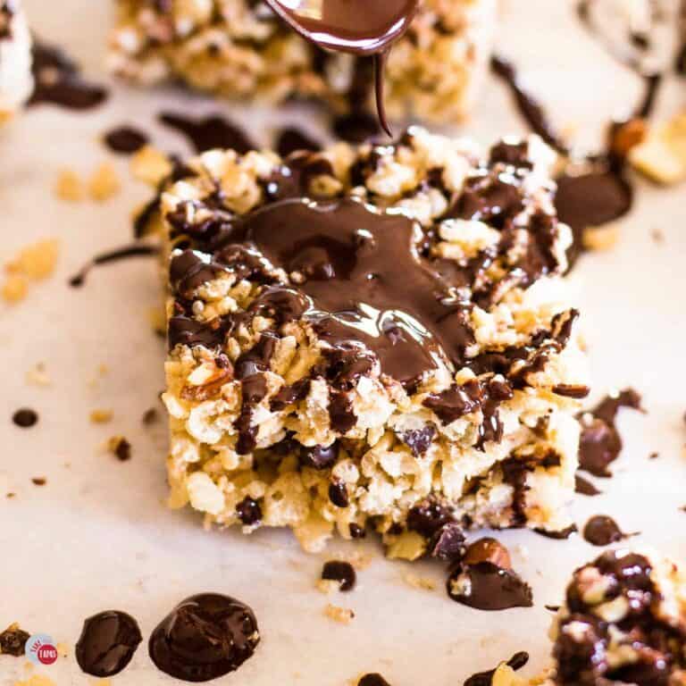 almond joy rice krispies treats featured image