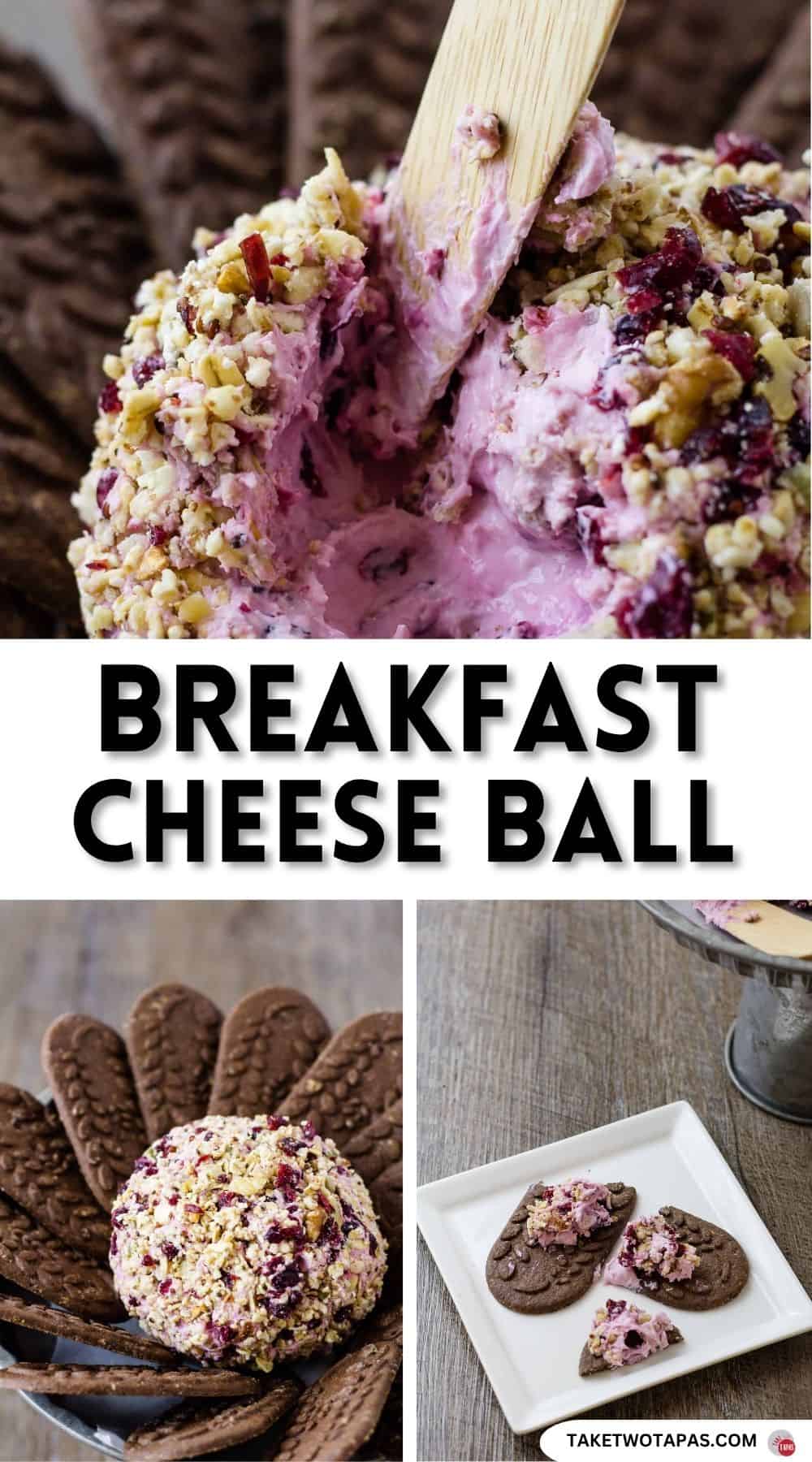 Pinterest pin image for breakfast cheese ball