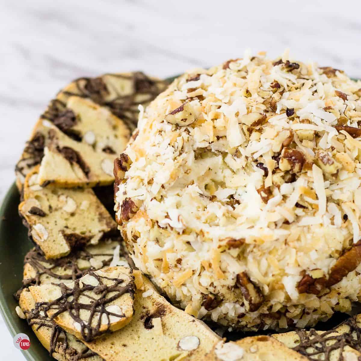 Italian cream cake cheese ball featured image