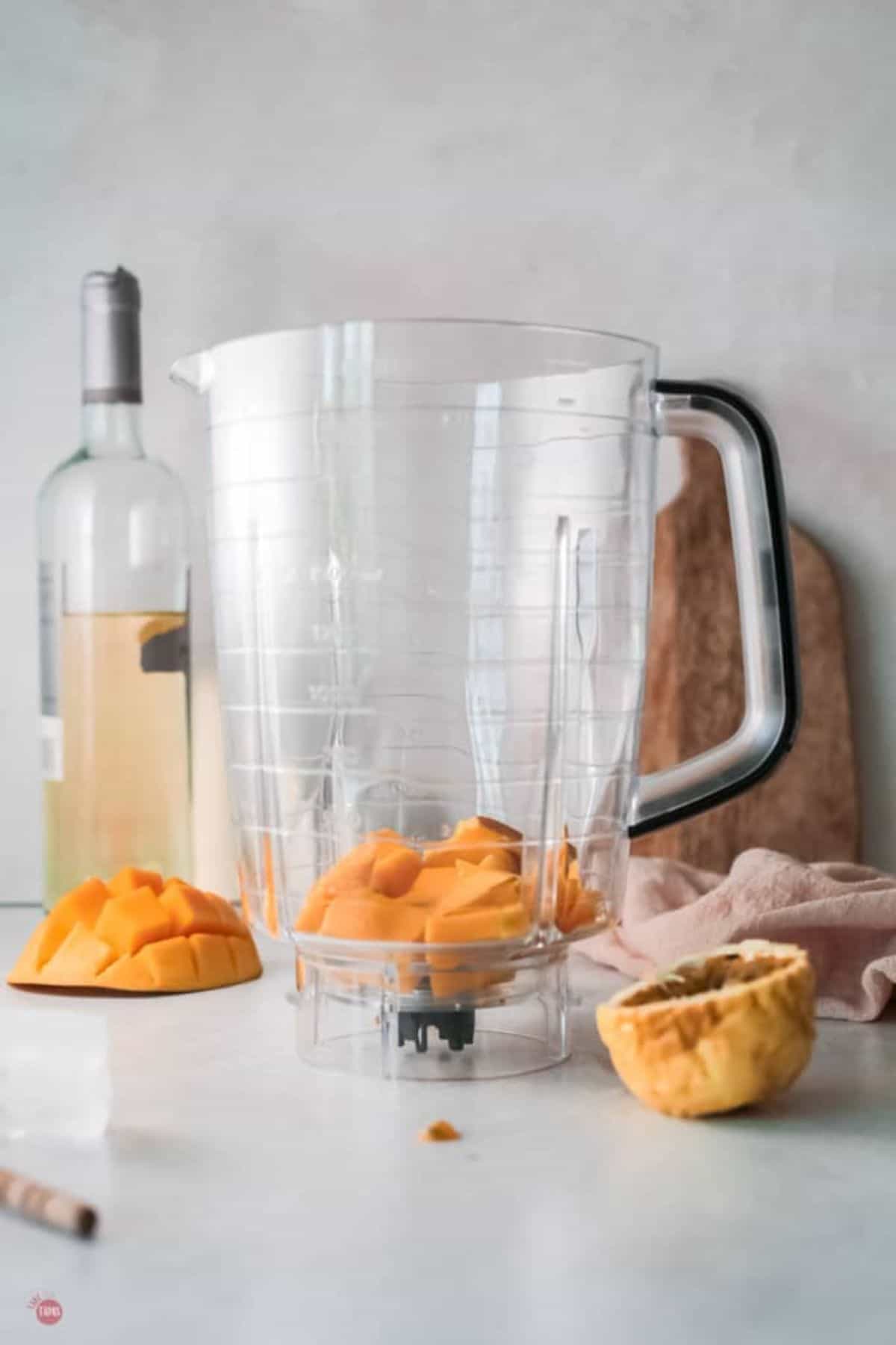 fruit in a blender