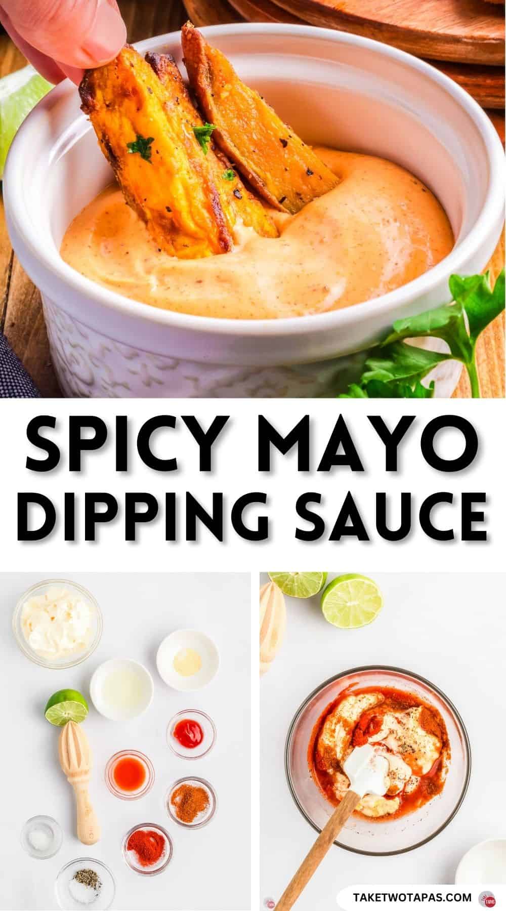 Pinterest pin image for spicy mayo dipping sauce