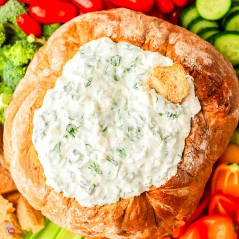 ranch spinach dip bread bowl featured image