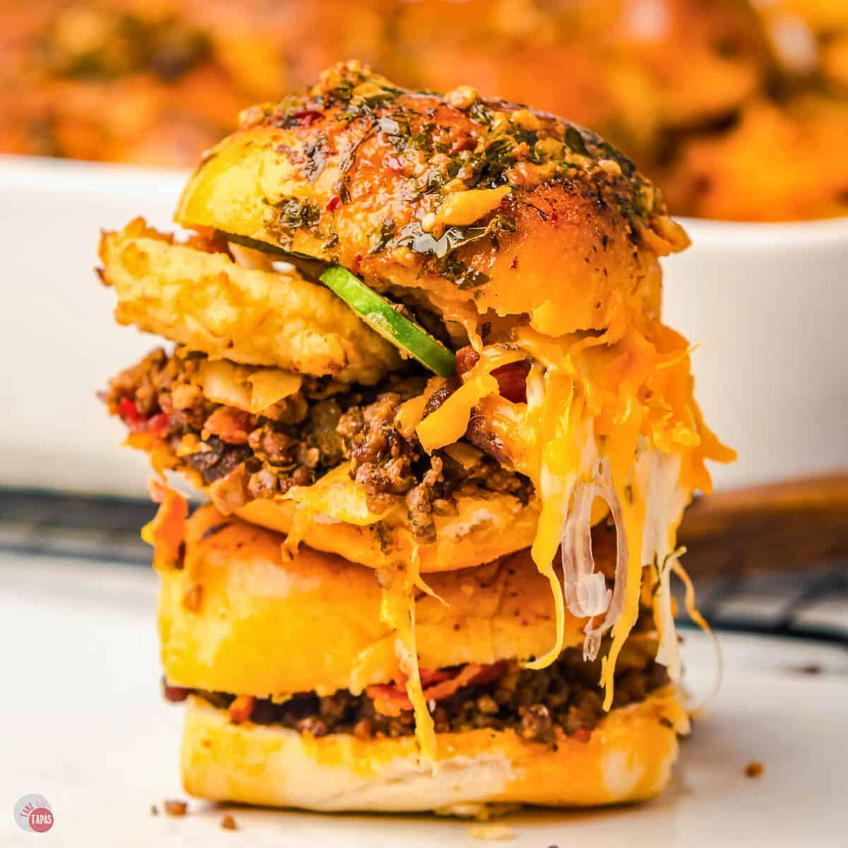 stack of cowboy sliders
