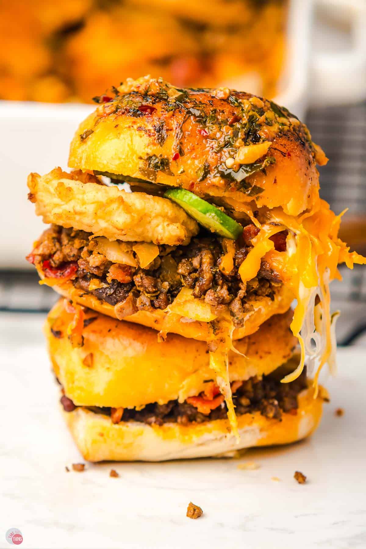 stack of two cowboy sliders