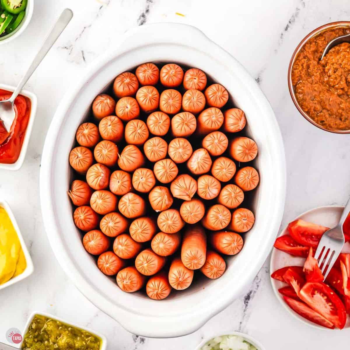 crock pot hot dogs recipe featured image