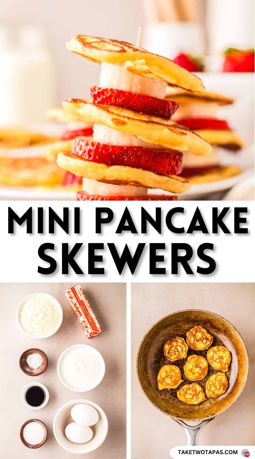 Pinterest pin image for mini pancake skewers recipe
