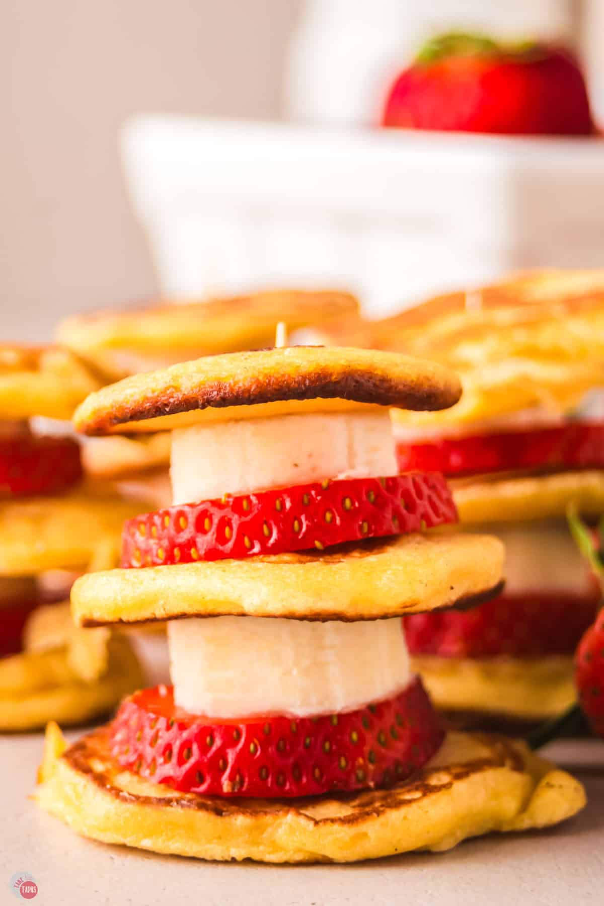 stack of pancake skewers