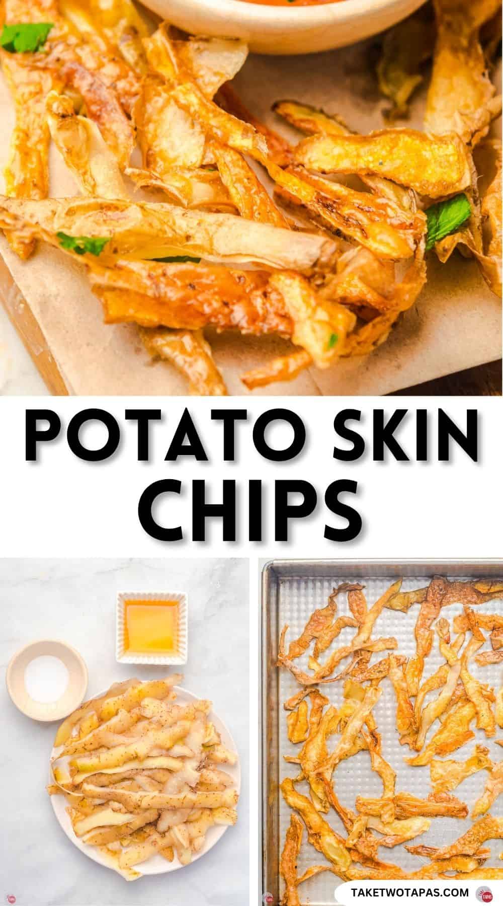 Pinterest pin image for potato skin chips