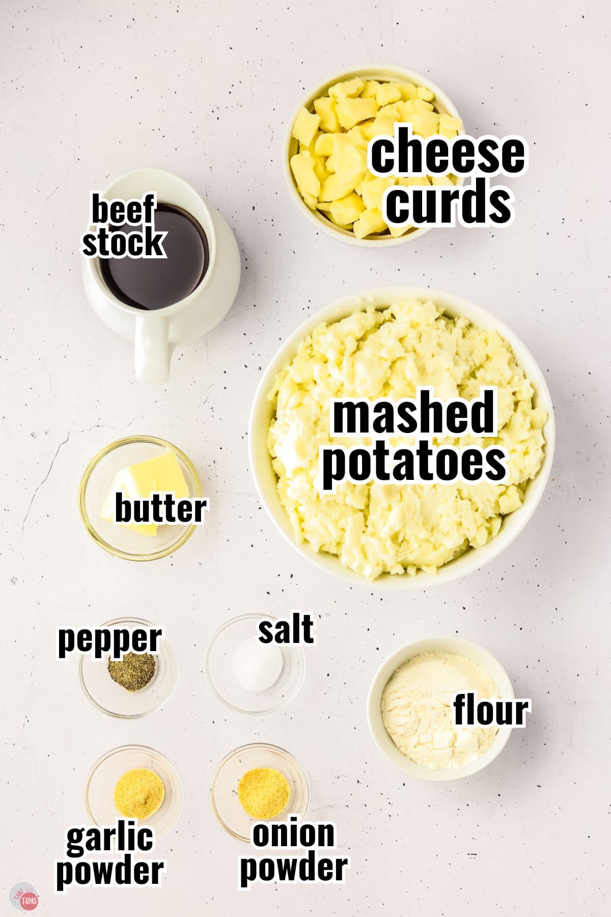 ingredients for cheese curd poutine