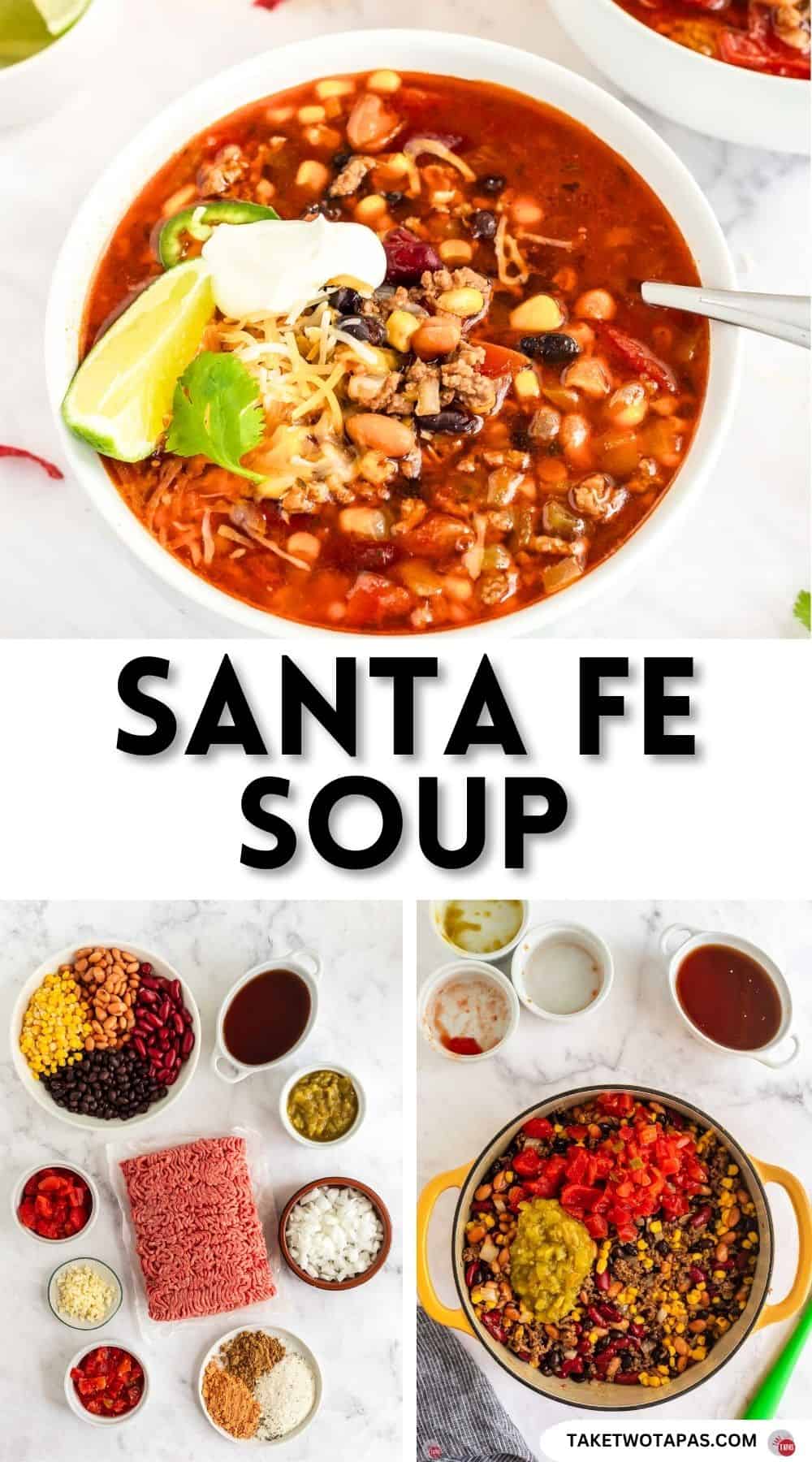 Pinterest pin image for santa fe soup