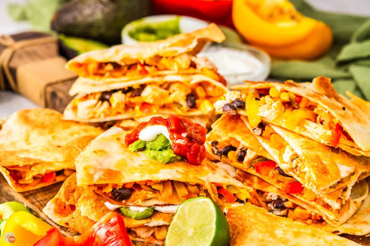 stack of quesadilla wedges