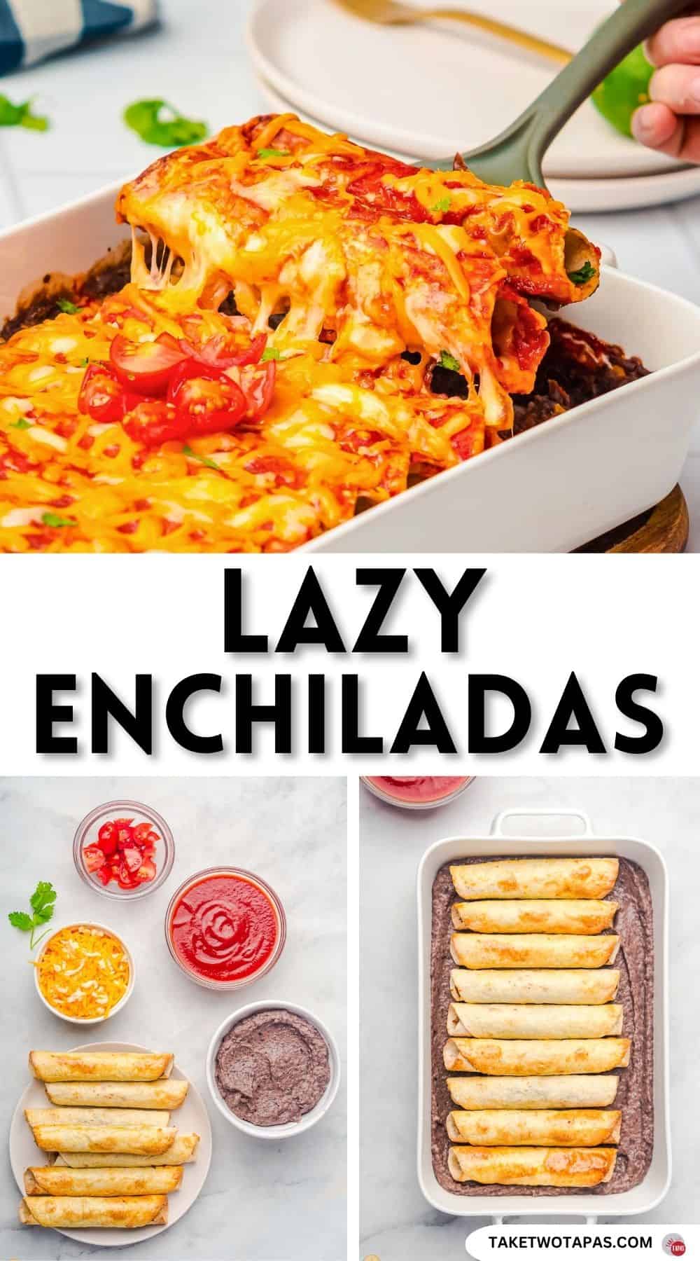 Pinterest pin image for lazy enchiladas recipe