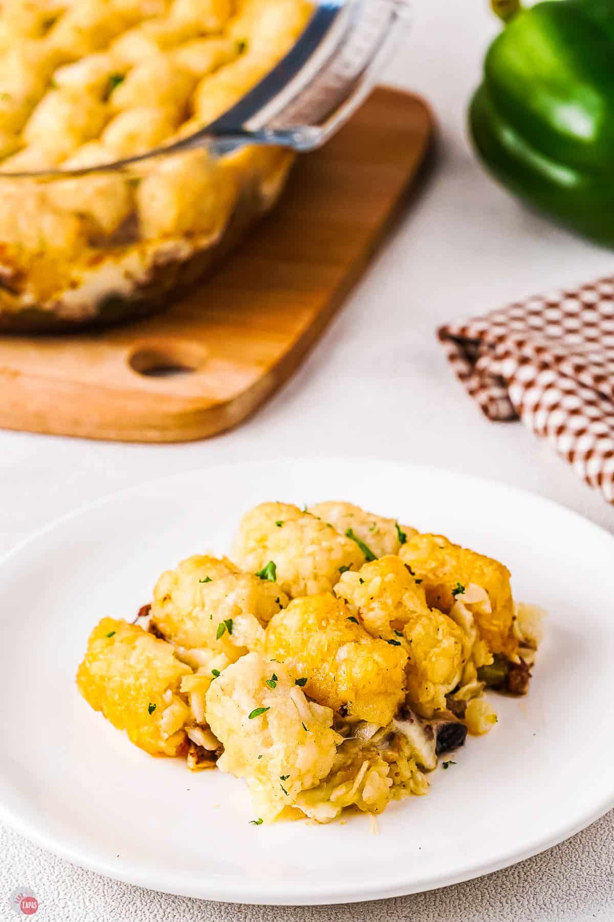 plate of tater tot casserole