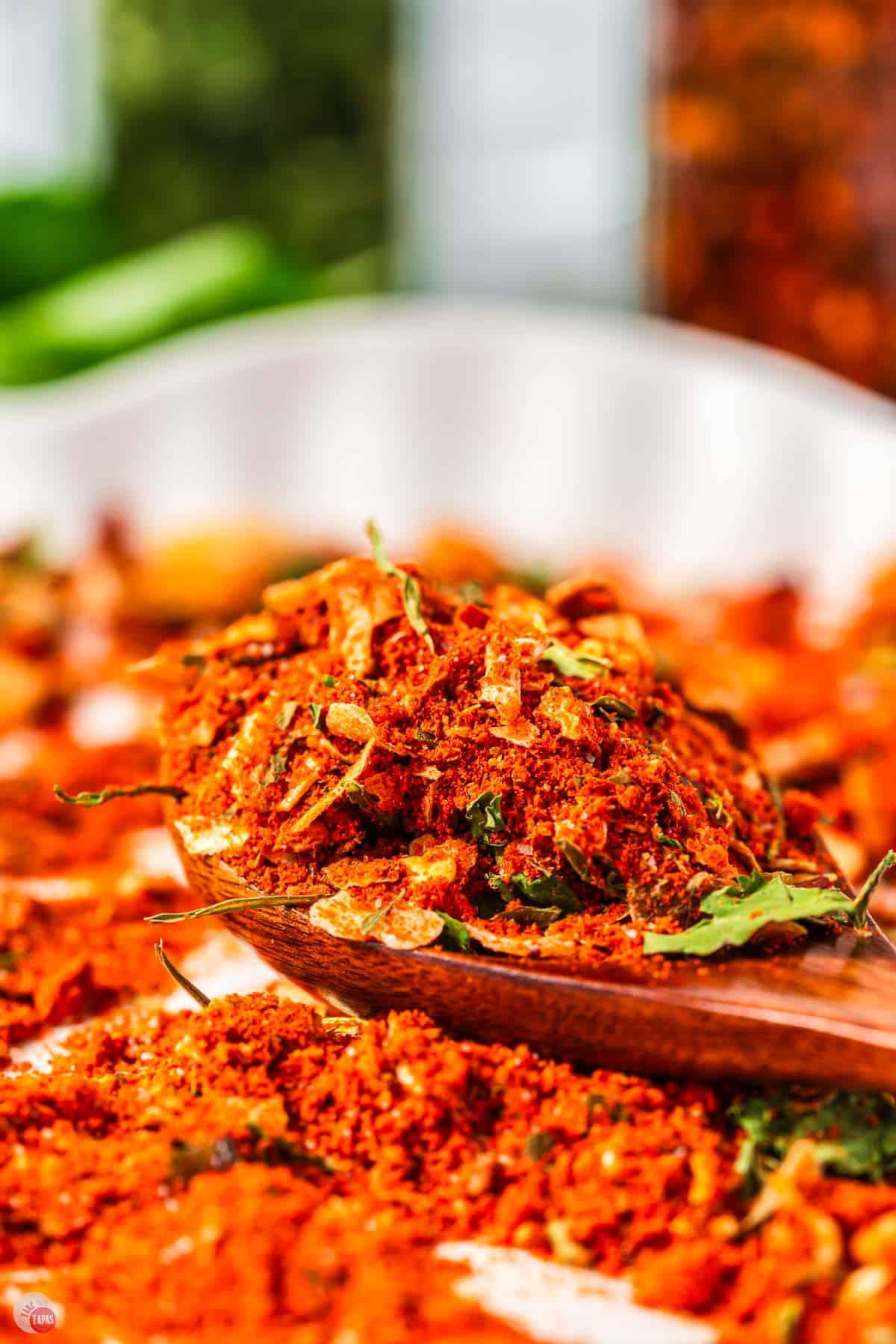 close up of southwest spice mix on a white plate