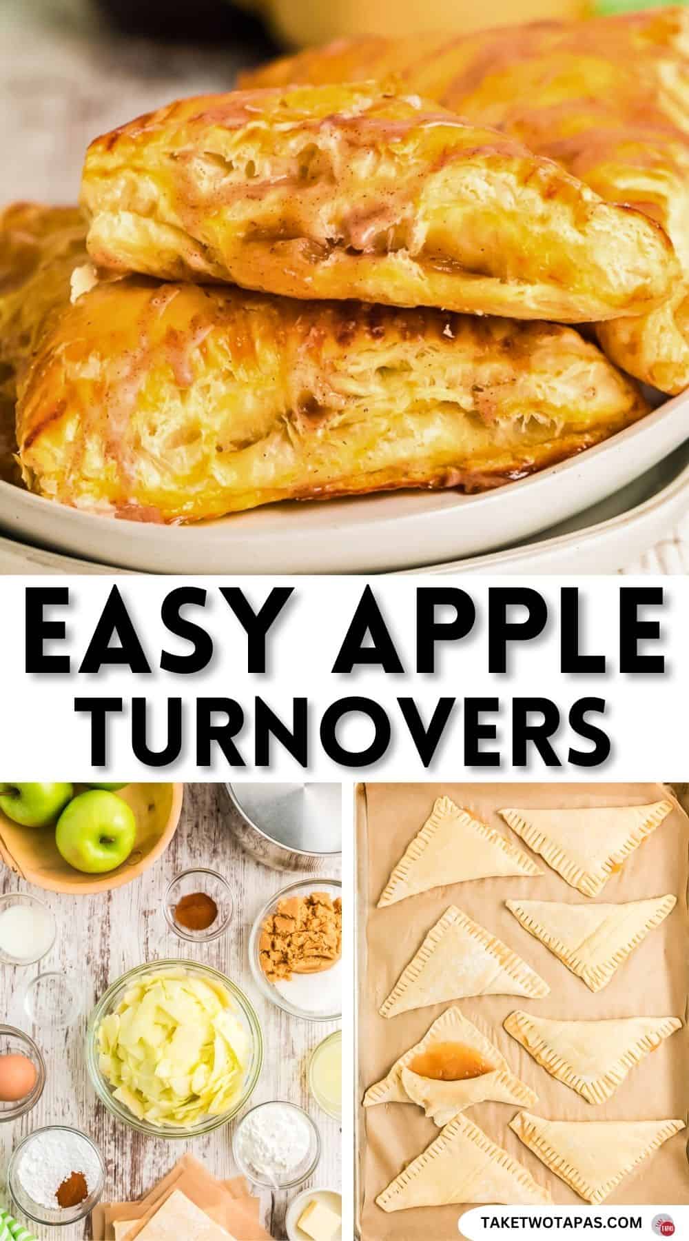 Pinterest pin image for apple turnovers recipe