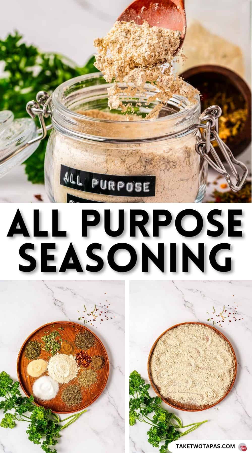 Pinterest pin image for all purpose seasoning recipe