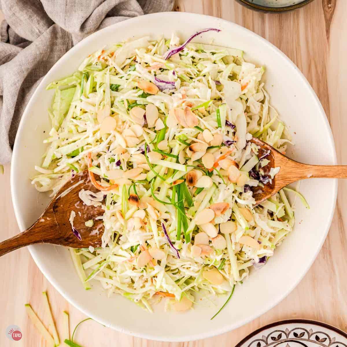 bowl of cabbage and apple slaw