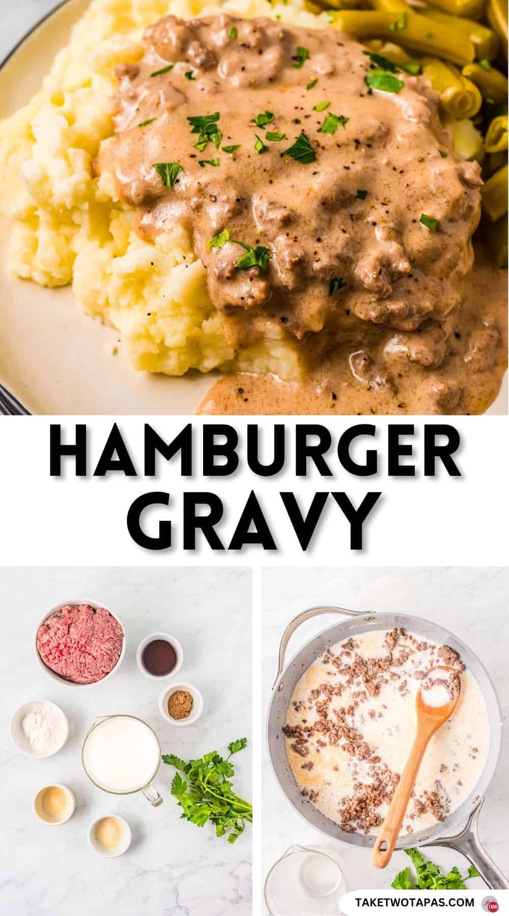 Pinterest pin image for hamburger gravy recipe
