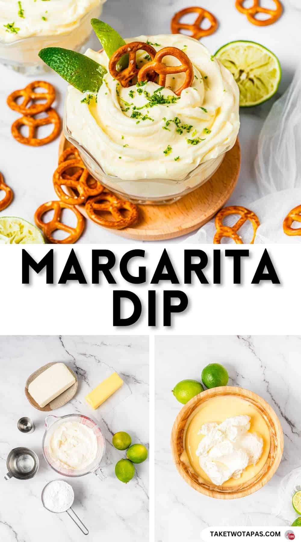 Pinterest pin image for margarita dip recipe