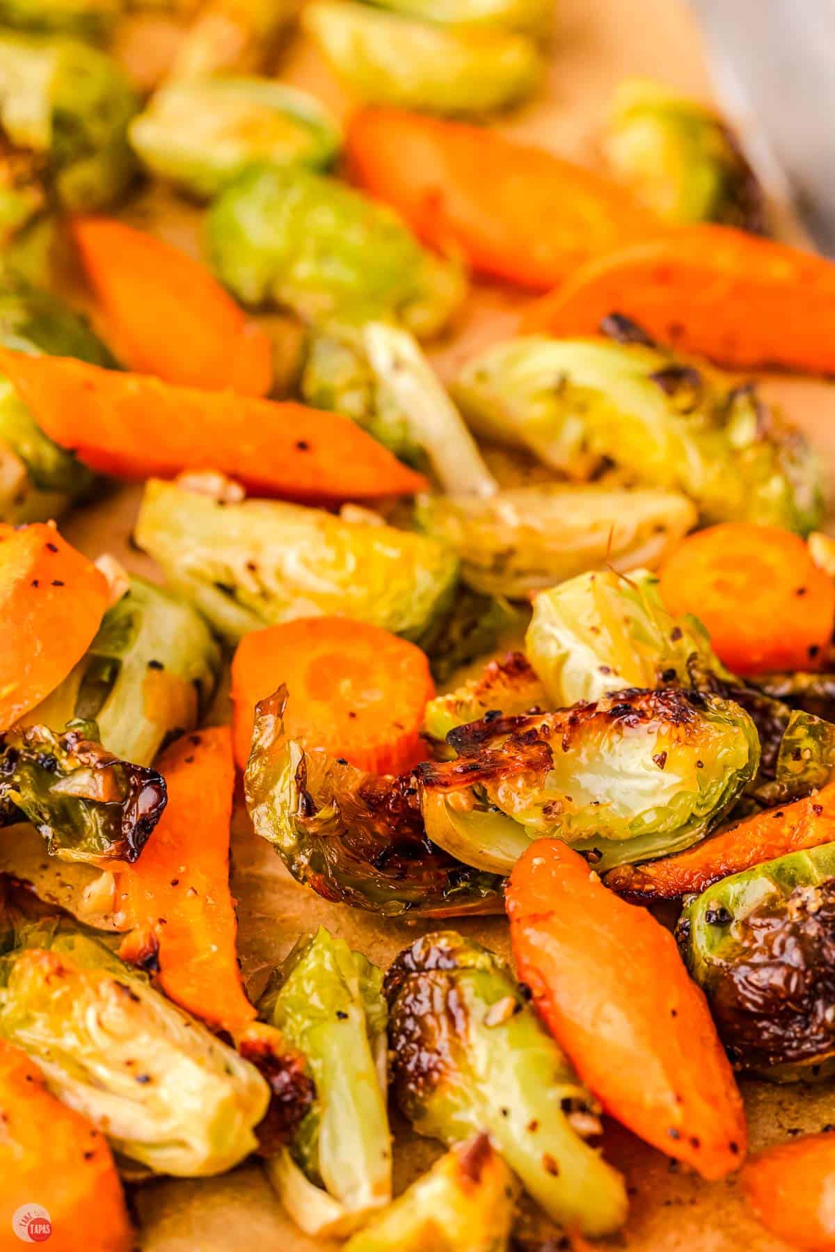 close up of roasted vegetables